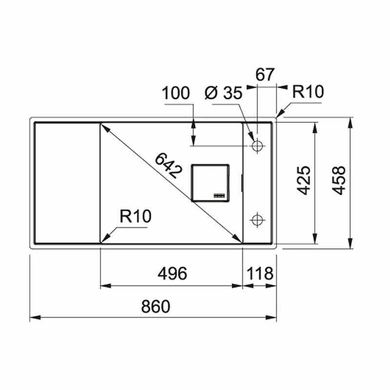 Franke Fresno Fragranite 1 Bowl Undermount Kitchen Sink FSG 111 - Polar White - 135.0633.439 - Image 2