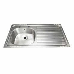 KWC DVS Single Bowl Right Hand Drainer Inset Sink With 2 Tapholes B20085R - 207.0000.025