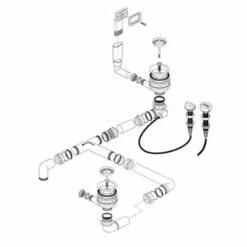 Blanco Waste Kit With 2 X 3.5" Pop Up Control Wastes & Angled Overflow - 225730