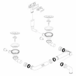 Blanco InFino Fitting Set 2x3,5" Without Pop-Up Control C-Overflow - 234488