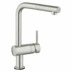 Grohe Minta Touch L Spout Pull Out Spray Kitchen Tap, Super Steel 31360