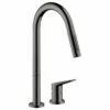 AXOR Citterio M Single Lever Kitchen Mixer Tap 220 With Pull Out Spray 2TH - Polished Black Chrome - 34822330