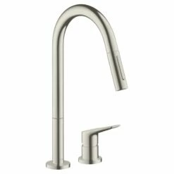 AXOR Citterio M Single Lever Kitchen Mixer Tap 220 With Pull Out Spray 2TH - Stainless Steel - 34822800