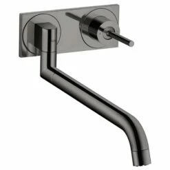 Axor Uno Wall Mounted Kitchen Mixer Tap Single Lever - Polished Black Chrome - 38815330
