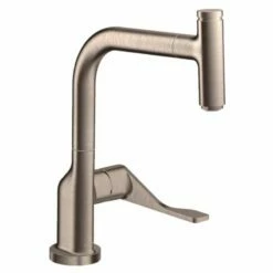 Axor Citterio Single Lever Kitchen Mixer Select 230 With Pull-Out Spout - Brushed Nickel - 39861820
