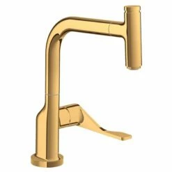 Axor Citterio Single Lever Kitchen Mixer Select 230 With Pull-Out Spout - Polished Gold Optic - 39861990