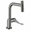 Axor Citterio Single Lever Kitchen Mixer Select 230 2 Jet With Pull-Out Spray - Polished Black Chrome - 39862330