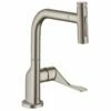 Axor Citterio Single Lever Kitchen Mixer Select 230 2 Jet With Pull-Out Spray - Brushed Nickel - 39862820