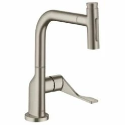 Axor Citterio Single Lever Kitchen Mixer Select 230 2 Jet With Pull-Out Spray - Brushed Nickel - 39862820