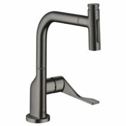 Axor Citterio Single Lever Kitchen Mixer Select 230 2 Jet With Pull-Out Spray - Brushed Black Chrome - 39863340