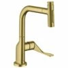 Axor Citterio Single Lever Kitchen Mixer Select 230 2 Jet With Pull-Out Spray - Brushed Brass - 39863950