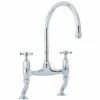 Perrin & Rowe Ionian Bridge Kitchen Mixer Tap With Crosstop Handles - Chrome - 4192CP