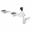 Hansgrohe D17-10 Manual Waste & Overflow Set For Double Bowl Granite - Chrome - 43928000
