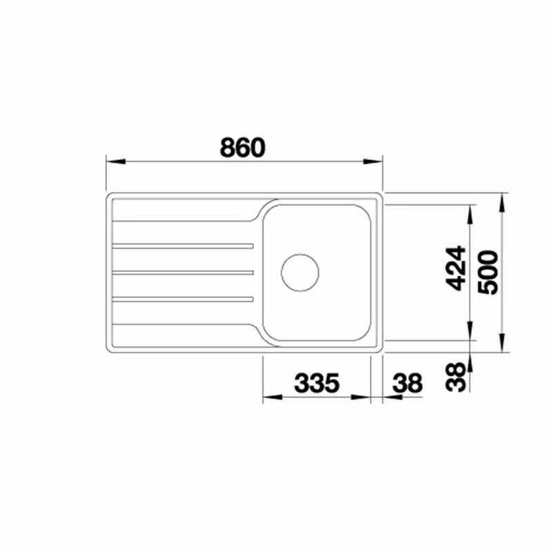 Blanco LEMIS 45 S Reversible Stainless Steel 1 Bowl Inset Kitchen Sink - Brushed Finish - 454795 - Image 2