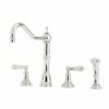 Perrin & Rowe Alsace Kitchen Mixer With Lever Handles And Rinse - Nickel - 4776NI