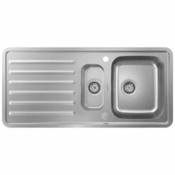 Hansgrohe S4113-F540 Built-in Kitchen Sink 340/150/400 With Drainboard - Stainless Steel - 43339800