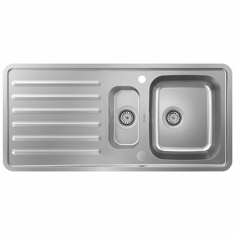 Hansgrohe S4113-F540 Built-in Kitchen Sink 340/150/400 With Drainboard - Stainless Steel - 43339800
