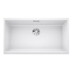 Blanco SUBLINE 800-U Silgranit 1 Bowl Undermount Kitchen Sink With Manual InFino Waste - White - 523145