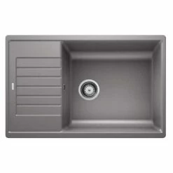 Blanco ZIA XL 6 S Compact Reversible Silgranit 1 Bowl Inset Kitchen Sink - Alumetallic - 523275