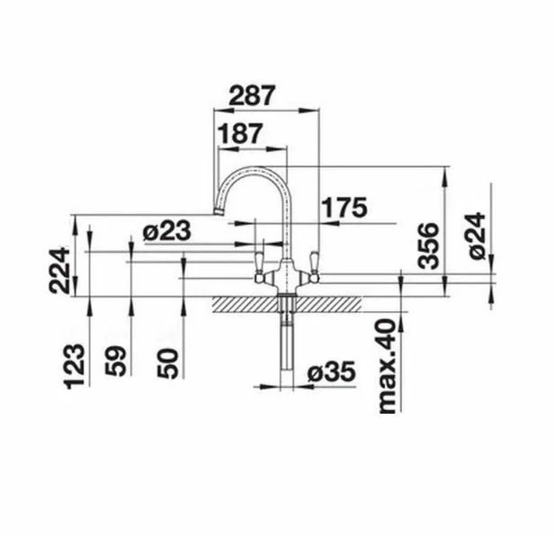 Blanco Vicus Twin Lever Kitchen Tap Chrome - 524284 - Image 2