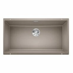 Blanco SUBLINE 800-U Silgranit 1 Bowl Undermount Kitchen Sink With Manual InFino Waste - Tartufo - 523148