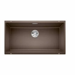 Blanco SUBLINE 800-U Silgranit 1 Bowl Undermount Kitchen Sink With Manual InFino Waste - Coffee - 523150