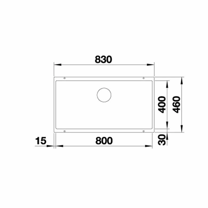Blanco SUBLINE 800-U Silgranit 1 Bowl Undermount Kitchen Sink With Manual InFino Waste - Coffee - 523150 - Image 2