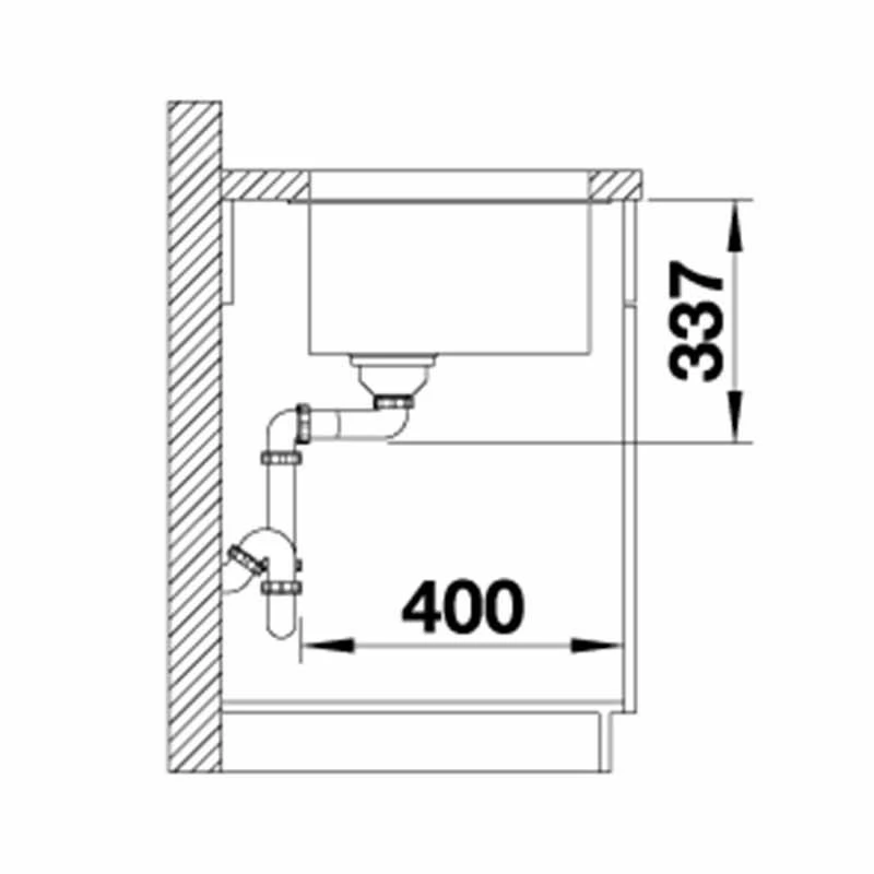 Blanco SUBLINE 800-U Silgranit 1 Bowl Undermount Kitchen Sink With Manual InFino Waste - Coffee - 523150 - Image 3