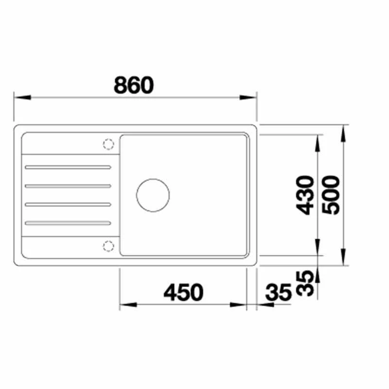 Blanco LEGRA XL 6 S Reversible Silgranit 1 Bowl Inset Kitchen Sink - Anthracite - 523326