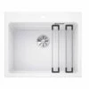 Blanco ETAGON 6 Silgranit 1 Bowl Inset Kitchen Sink With Manual InFino Waste - White - 524543