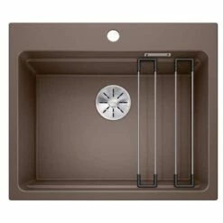 Blanco ETAGON 6 Silgranit 1 Bowl Inset Kitchen Sink With Manual InFino Waste - Coffee - 524548