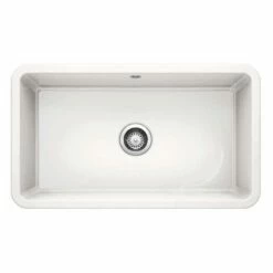 Blanco VILLAE Farmhouse Ceramic 1 Bowl Kitchen Sink - Crystal White - 525163