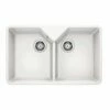Blanco VILLAE Farmhouse Ceramic 2 Bowl Kitchen Sink - Crystal White - 525164