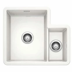 Blanco VILLAE LH Farmhouse Ceramic 1.5 Bowl Kitchen Sink - Crystal White - 525166