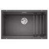 Blanco ETAGON 700-U Silgranit 1 Bowl Undermount Kitchen Sink With Manual InFino Waste - Rock Grey - 525168