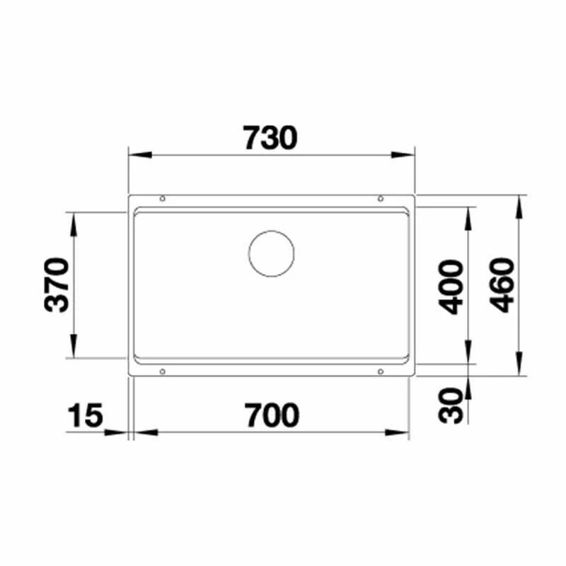 Blanco ETAGON 700-U Silgranit 1 Bowl Undermount Kitchen Sink With Manual InFino Waste - White - 525171 - Image 2