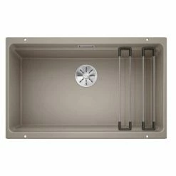Blanco ETAGON 700-U Silgranit 1 Bowl Undermount Kitchen Sink With Manual InFino Waste - Tartufo - 525174