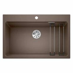 Blanco ETAGON 8 Silgranit 1 Bowl Inset Kitchen Sink With Manual InFino Waste - Coffee - 525196