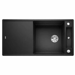 Blanco AXIA III XL 6 S Silgranit 1 Bowl Inset Reversible Kitchen Sink With Drain Remote Control - Black - 525857