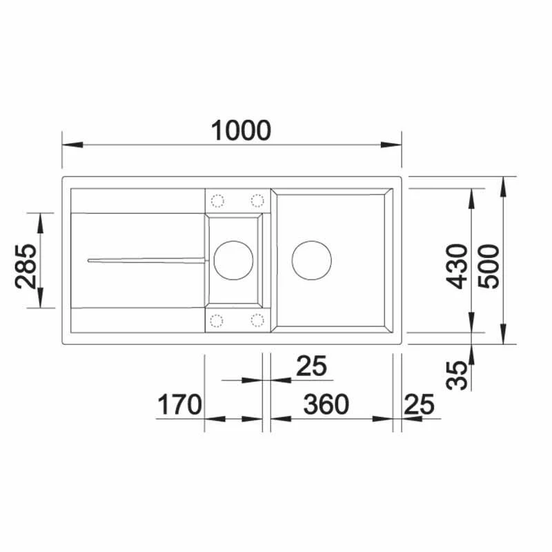 Blanco METRA 6 S Reversible Silgranit 1 Bowl Inset Kitchen Sink - Black - 525926 - Image 2