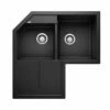 Blanco METRA 9 E RH Silgranit 1.5 Bowl Inset Kitchen Sink - Black - 525938