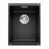 Blanco SUBLINE 320-U Silgranit 1 Bowl Undermount Kitchen Sink With Manual InFino Waste - Black - 525983