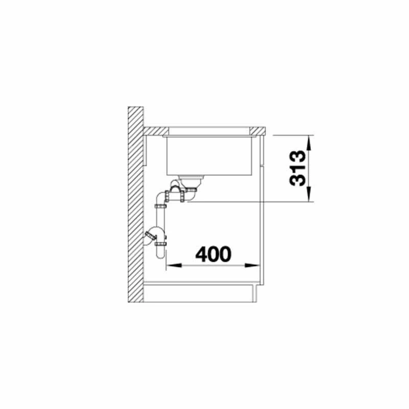 Blanco SUBLINE 430/270-U LH Silgranit 1.5 Bowl Undermount Kitchen Sink With Manual InFino Waste - Black - 525985 - Image 3