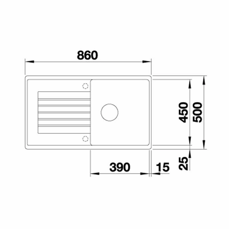 Blanco ZIA 5 S Reversible Silgranit 1 Bowl Inset Kitchen Sink - Black - 526016 - Image 2