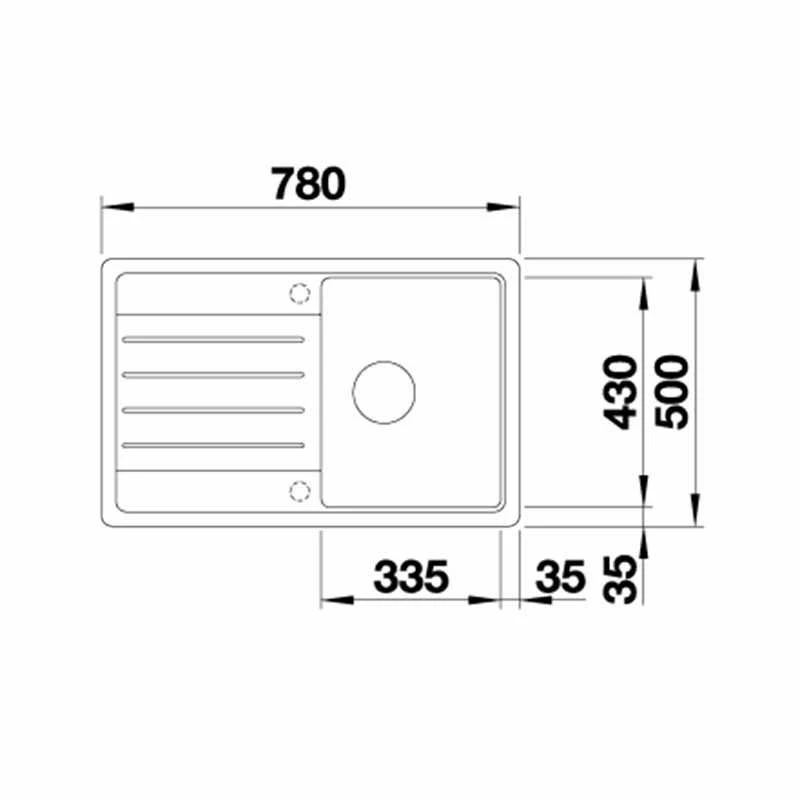 Blanco LEGRA 45 S Reversible Silgranit 1 Bowl Inset Kitchen Sink - Black - 526083 - Image 2