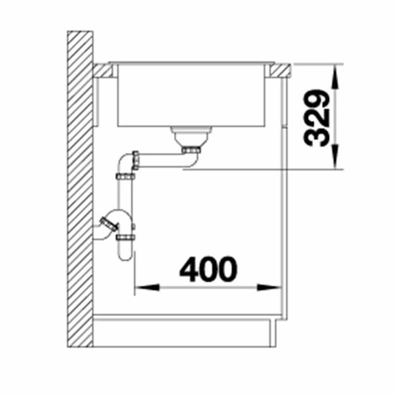 Blanco LEGRA 45 S Reversible Silgranit 1 Bowl Inset Kitchen Sink - Black - 526083 - Image 3