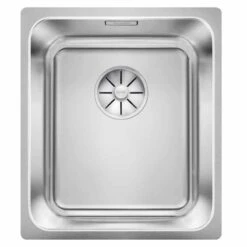 Blanco SOLIS 340-U Stainless Steel 1 Bowl Undermount Kitchen Sink With Manual InFino Waste - Brushed Finish - 526115