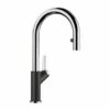 Blanco CARENA-S Vario Pull-Out Spray Silgranit-Look Dual Finish Kitchen Tap - Black/Chrome - 526172