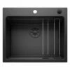 Blanco ETAGON 6 Black Edition Silgranit 1 Bowl Inset Kitchen Sink With Drain Remote Control - Black - 526339