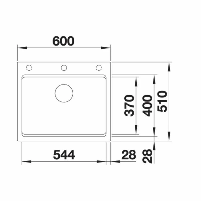 Blanco ETAGON 6 Black Edition Silgranit 1 Bowl Inset Kitchen Sink With Drain Remote Control - Black - 526339 - Image 2
